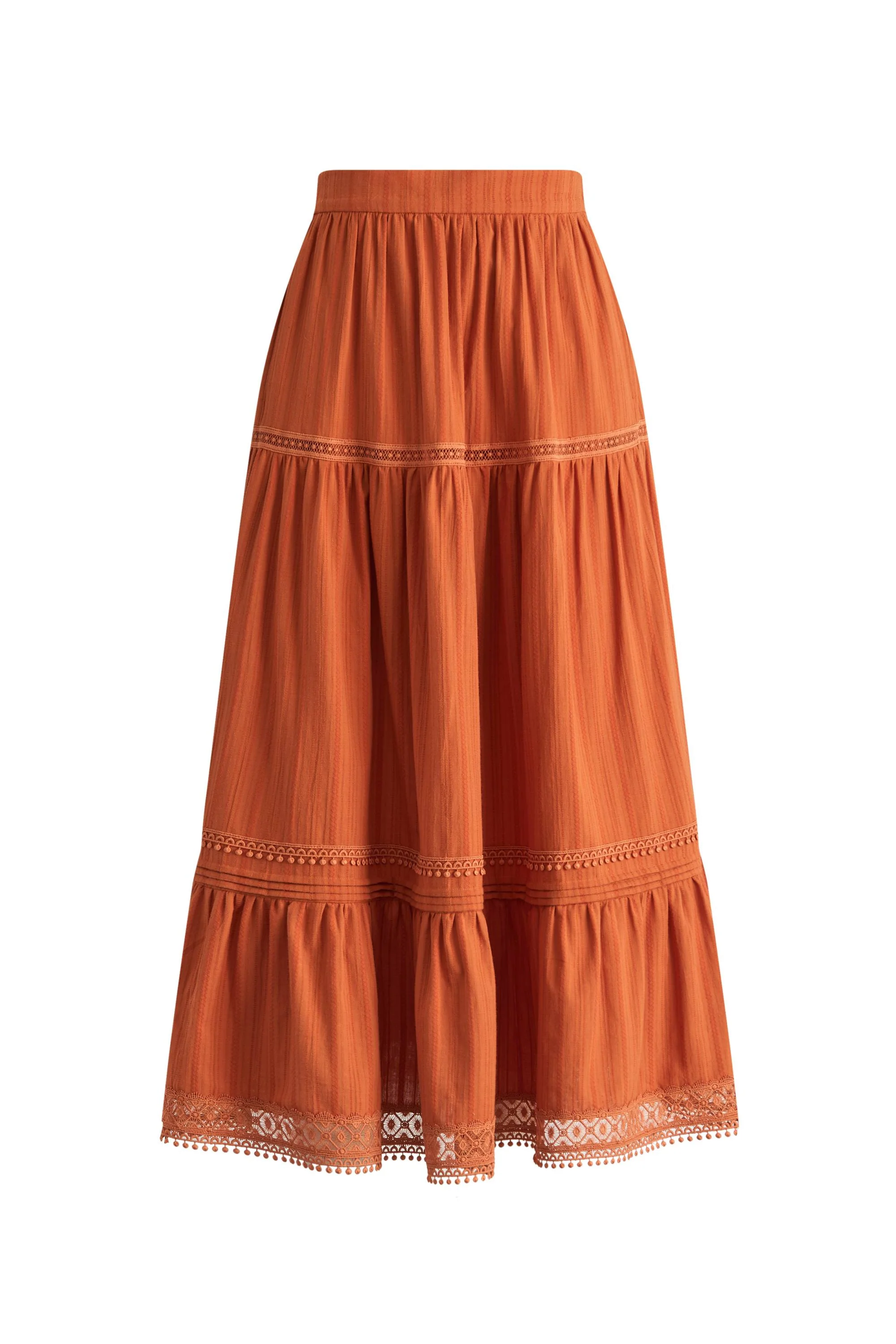 Sybilla Tiered Openwork Maxi Skirt in Cotton - Image 10