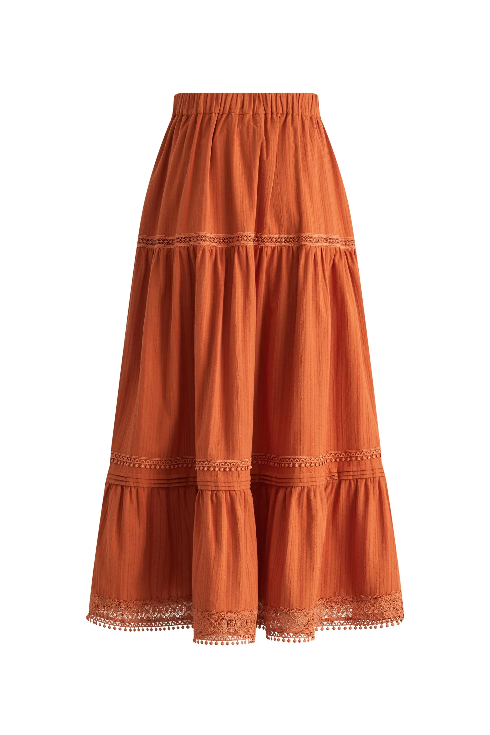 Sybilla Tiered Openwork Maxi Skirt in Cotton - Image 11
