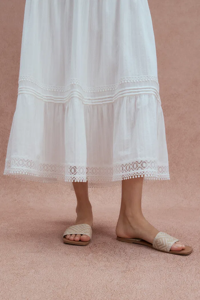 Sybilla Tiered Openwork Maxi Skirt in Cotton - Image 6