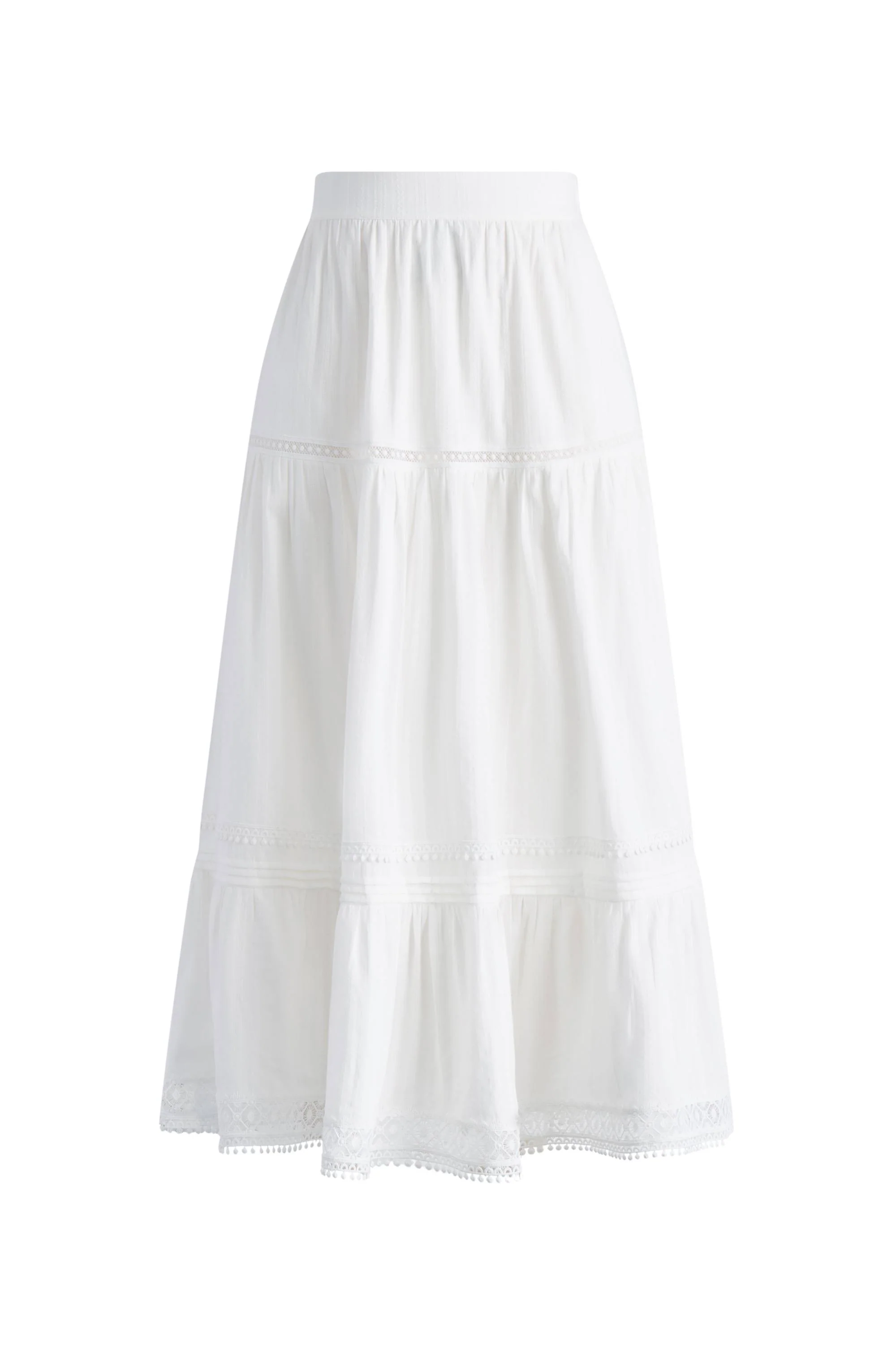 Sybilla Tiered Openwork Maxi Skirt in Cotton - Image 7