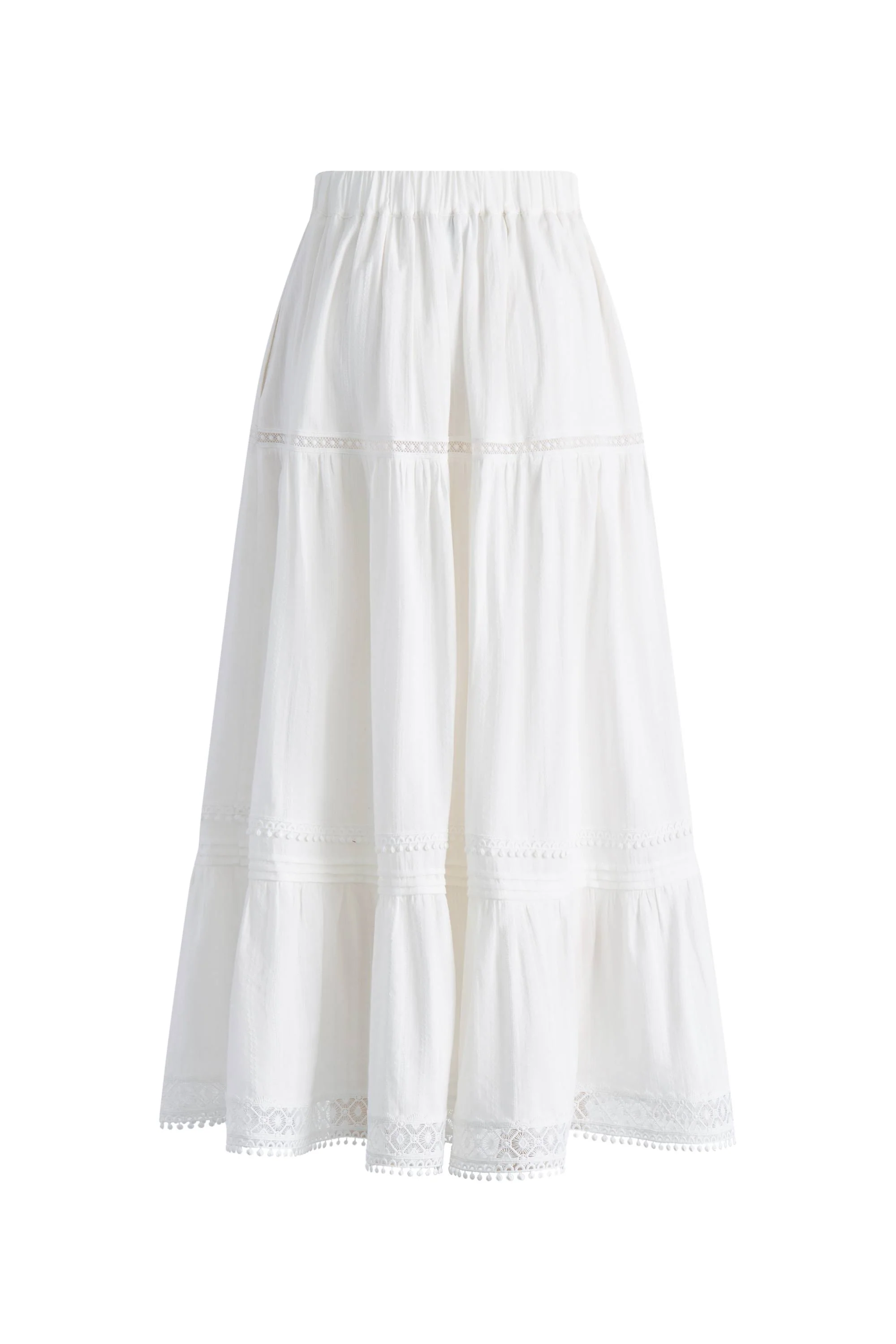 Sybilla Tiered Openwork Maxi Skirt in Cotton - Image 8