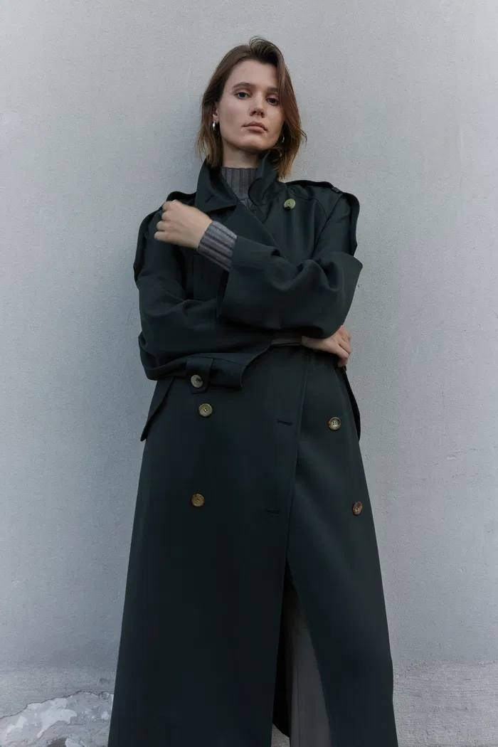 Tadao Trench Coat in Wool Twill Blend - Image 3