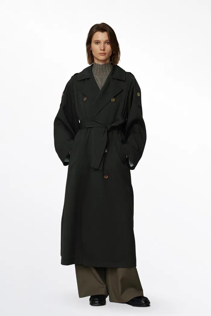 Tadao Trench Coat in Wool Twill Blend - Image 6