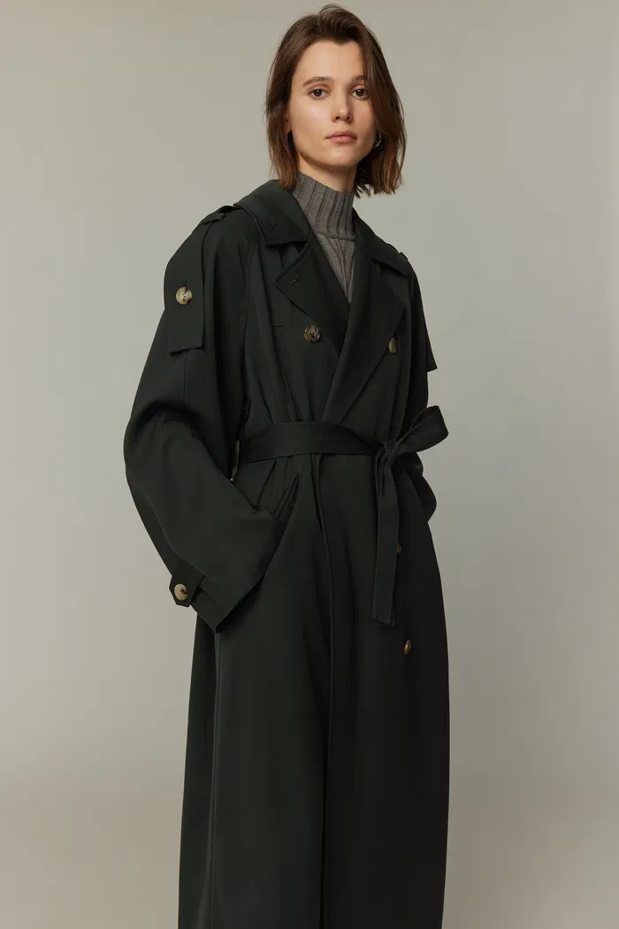 Tadao Trench Coat in Wool Twill Blend - Image 8