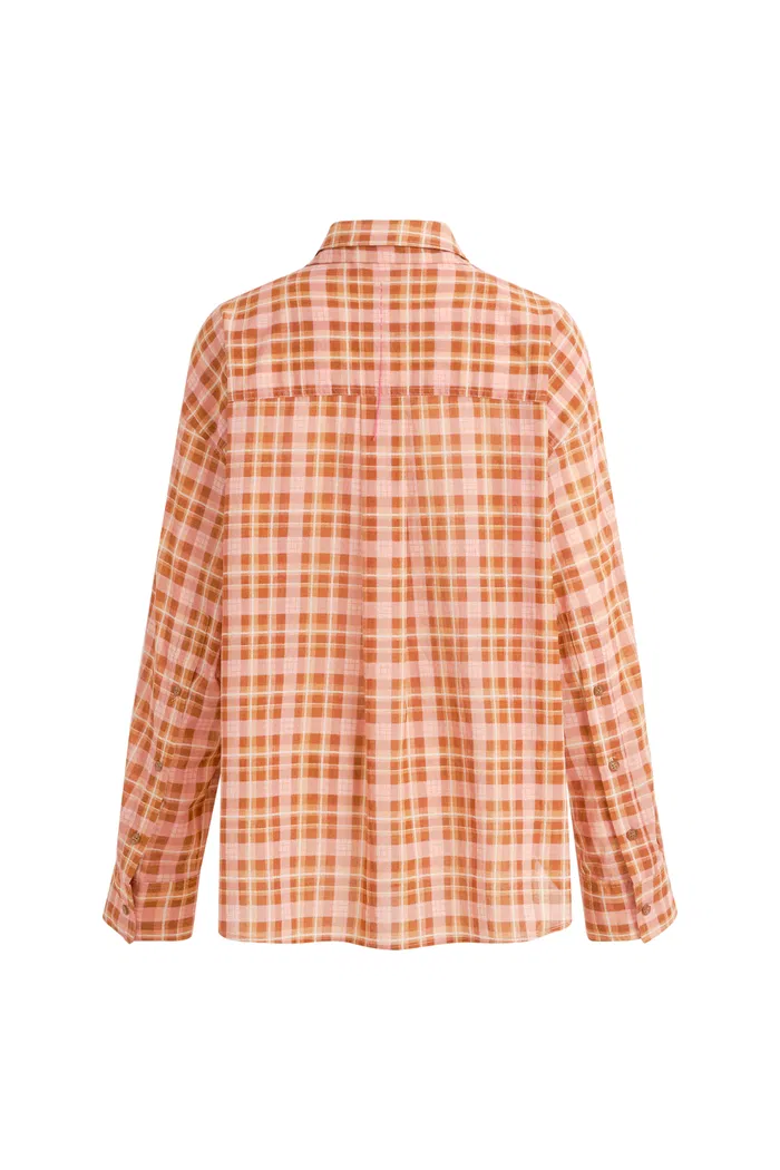Tartan Detachable Bow Tie Lightweight Shirt in Sheer Cotton - Image 8