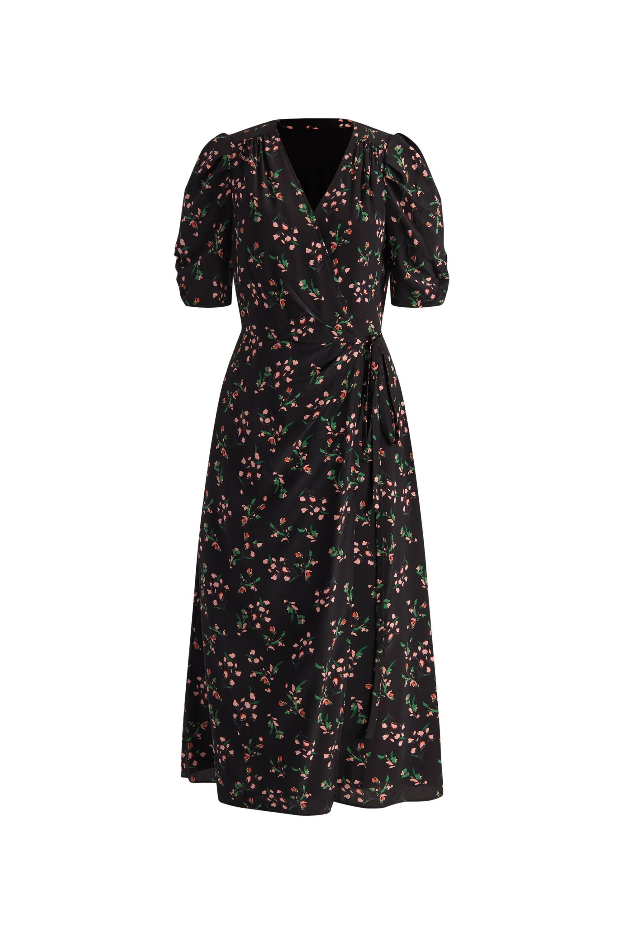 Teana V Neck Floral Dress in Mulberry Silk Crepe - Image 10