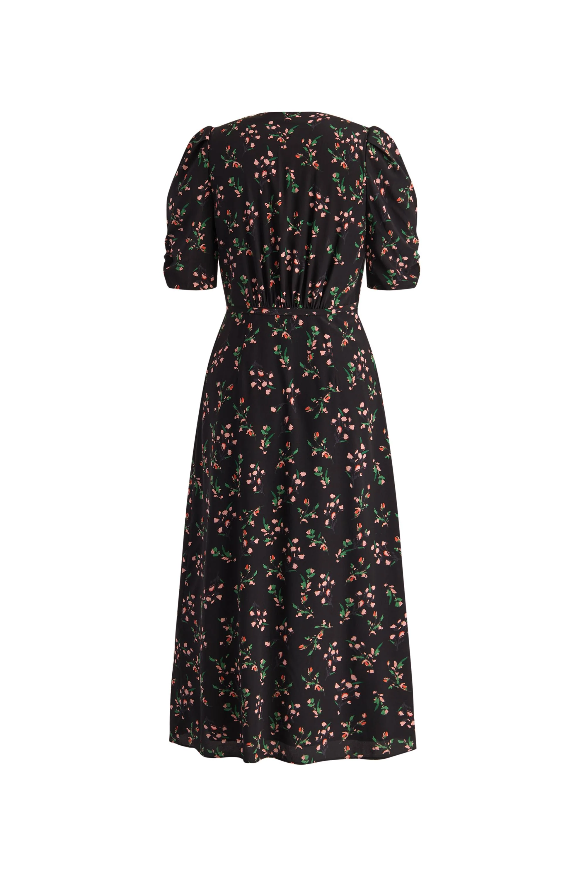 Teana V Neck Floral Dress in Mulberry Silk Crepe - Image 11