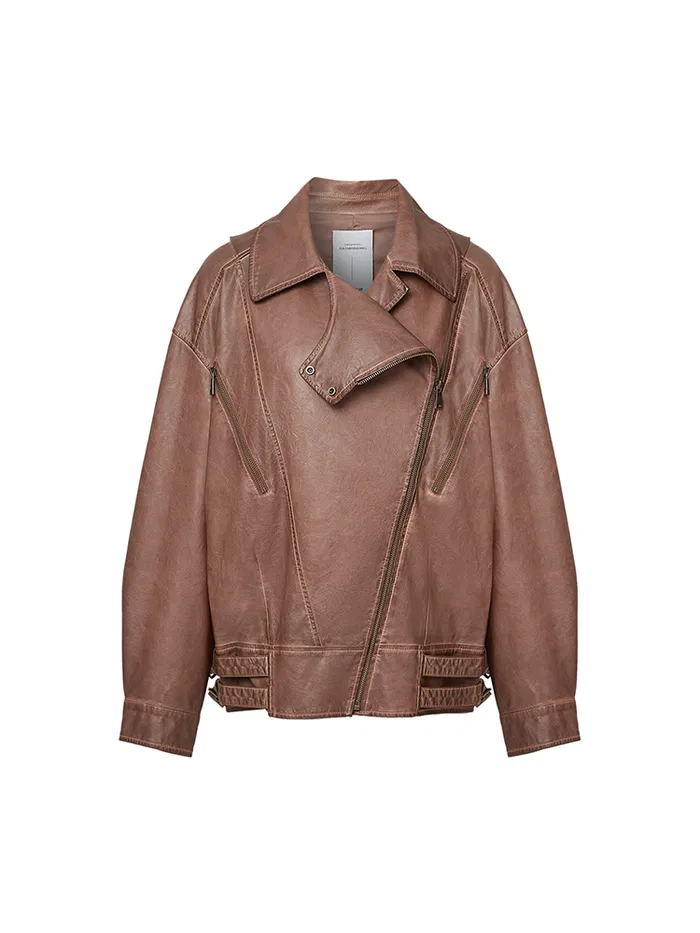 Terra Vintage Brown Leather Jacket in Vegan Leather - Image 10