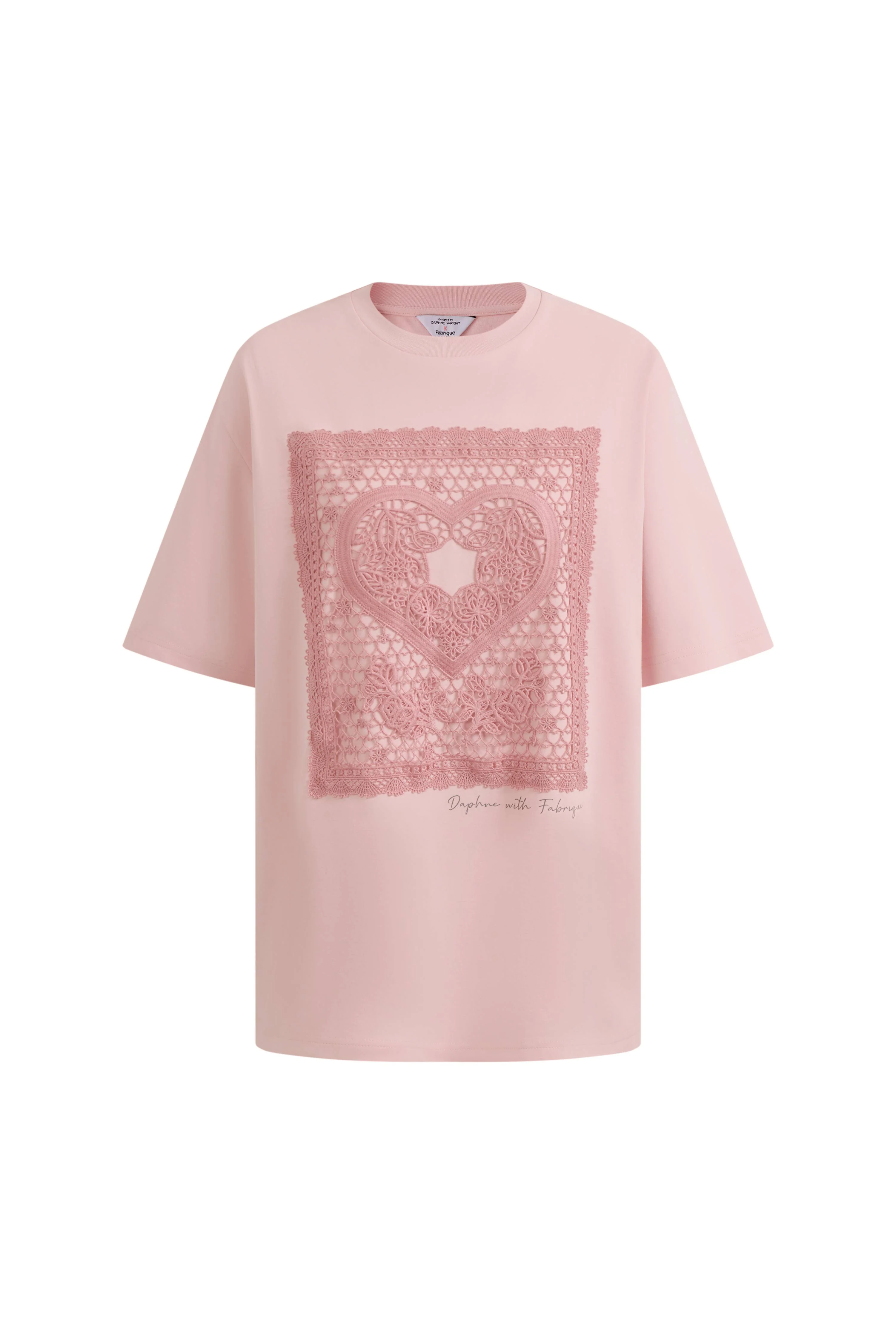 Tina Heart Embroidered Patch T-Shirt in Premium Jersey Cotton - Image 7
