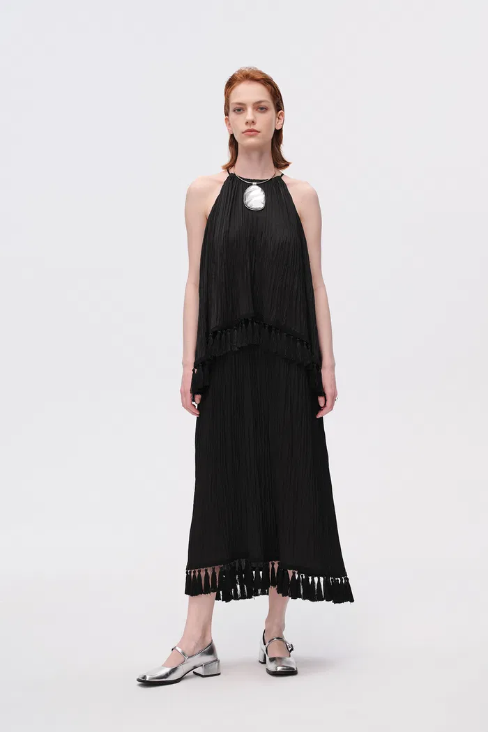 Undine Pleated Fringe Dress - Image 3