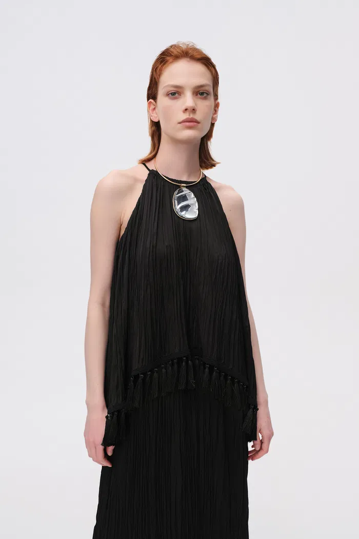 Undine Pleated Fringe Dress - Image 4