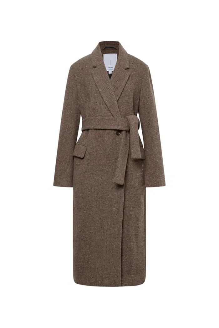 Uomo Asymmetric Coat in Merino Wool Tweed - Image 10