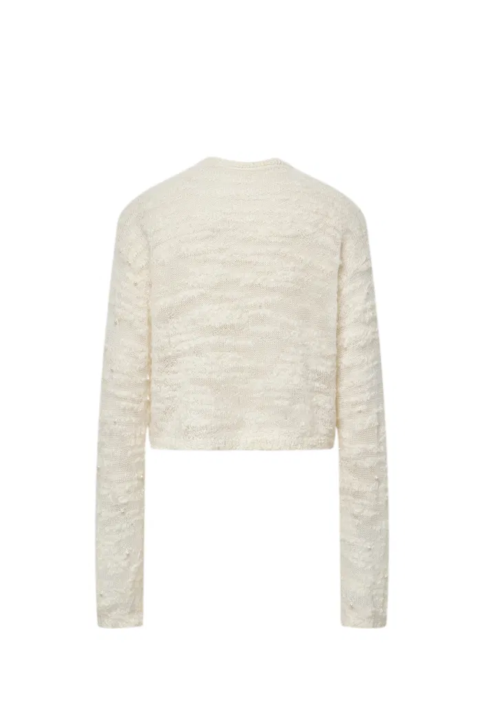 Vega Hand Swen Pearl Cardigan in Alpaca Blend Bouclé Knit - Image 11