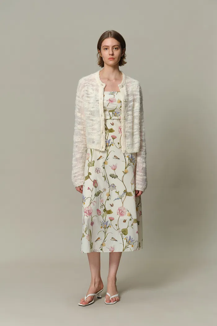 Vega Hand Swen Pearl Cardigan in Alpaca Blend Bouclé Knit - Image 7