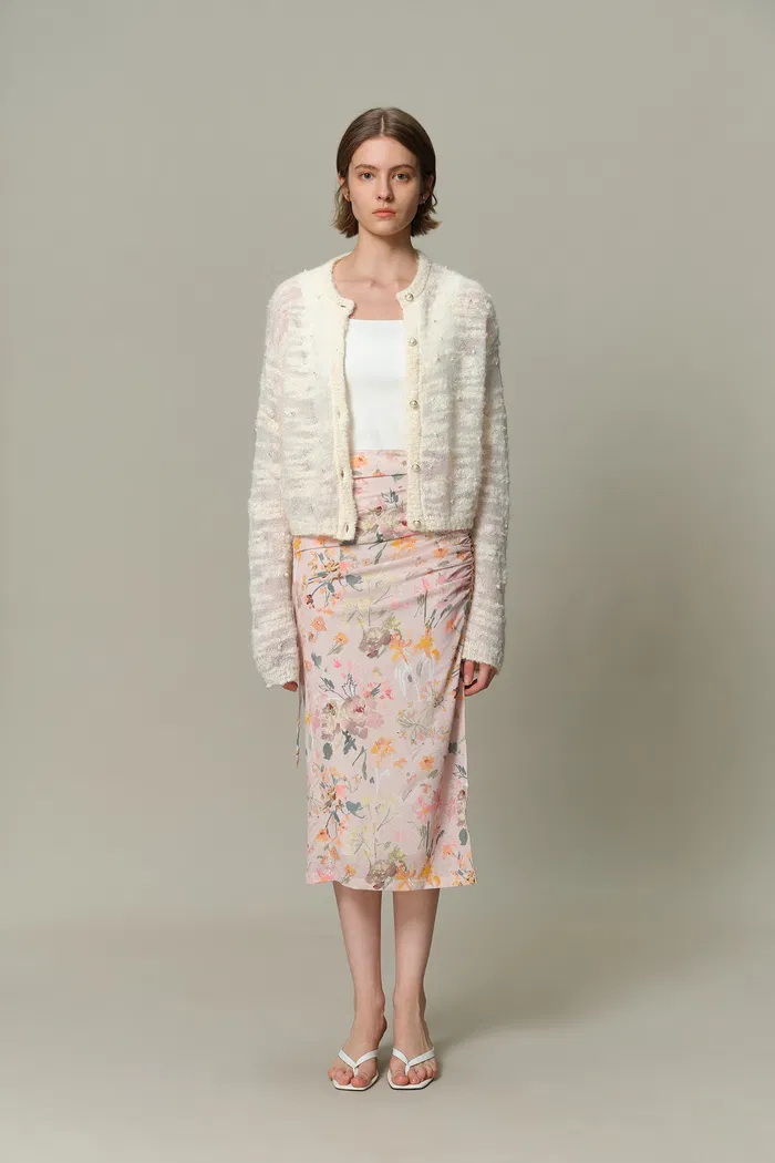 Vega Hand Swen Pearl Cardigan in Alpaca Blend Bouclé Knit - Image 8