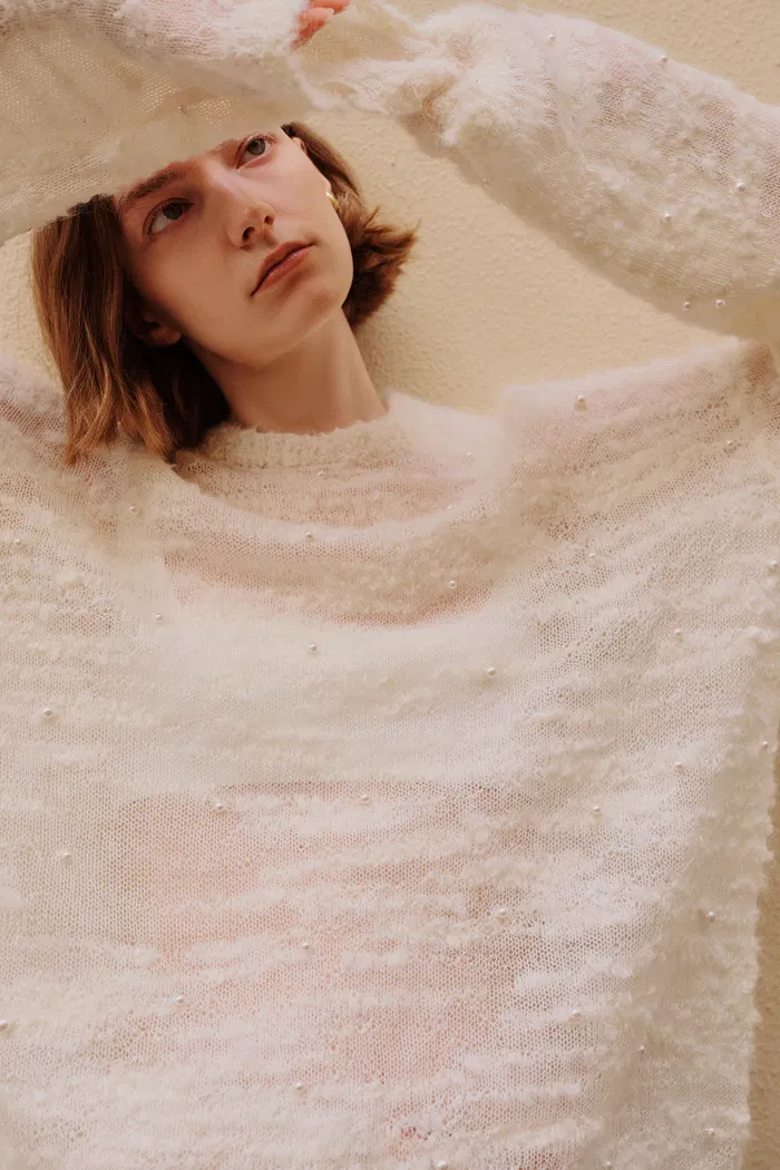Vega Pearl Sweater in Baby Alpaca Blend - Image 2