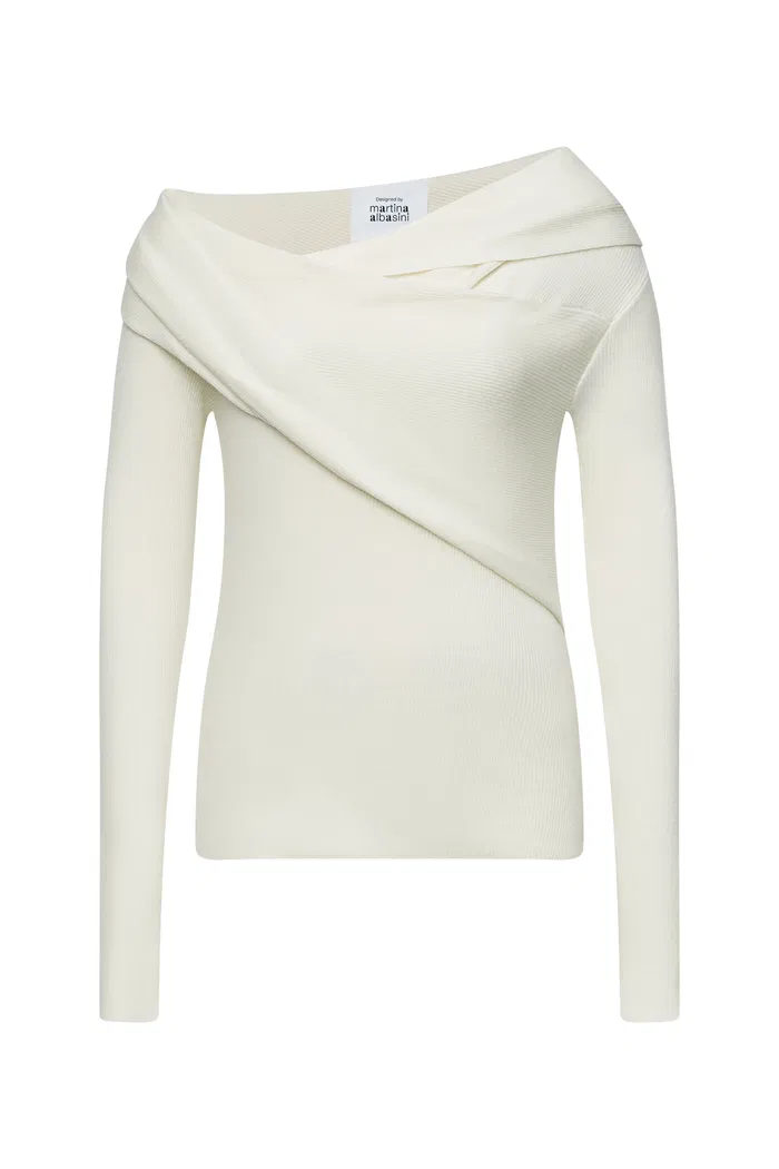 Venus Convertible Off Shoulder Long Sleeve Top in Lyocell Blend - Image 10