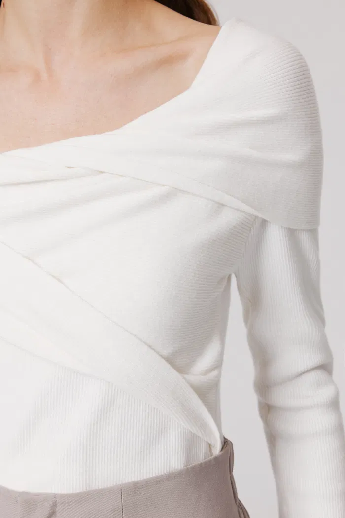 Venus Convertible Off Shoulder Long Sleeve Top in Lyocell Blend - Image 7