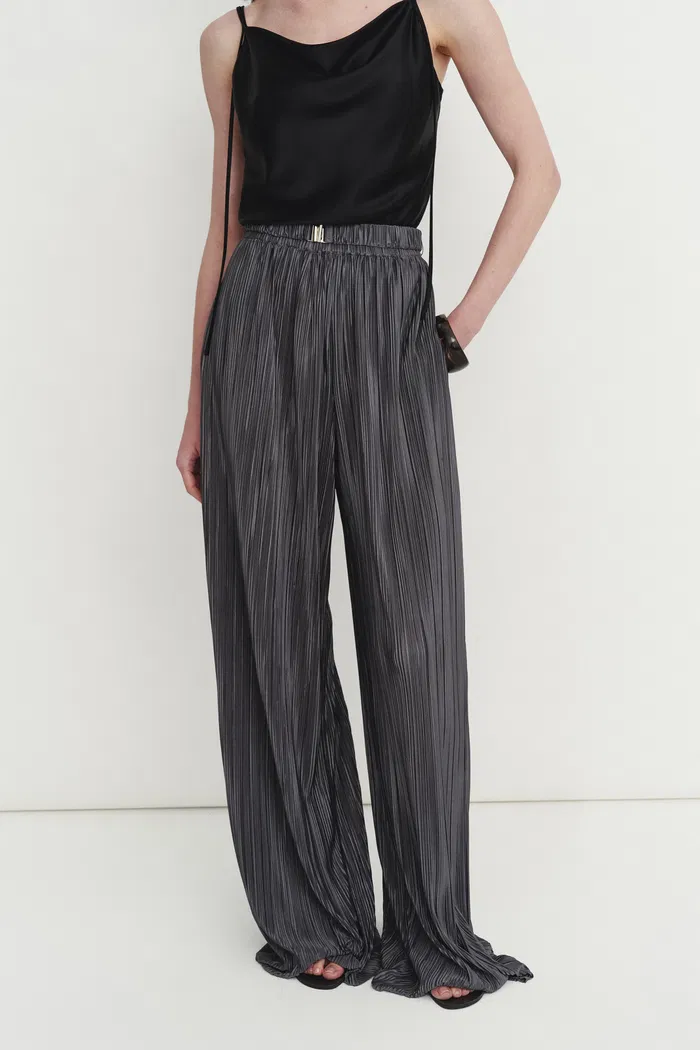 Vesper Belted Reflective Pants in Pleated Microfiber - Image 6