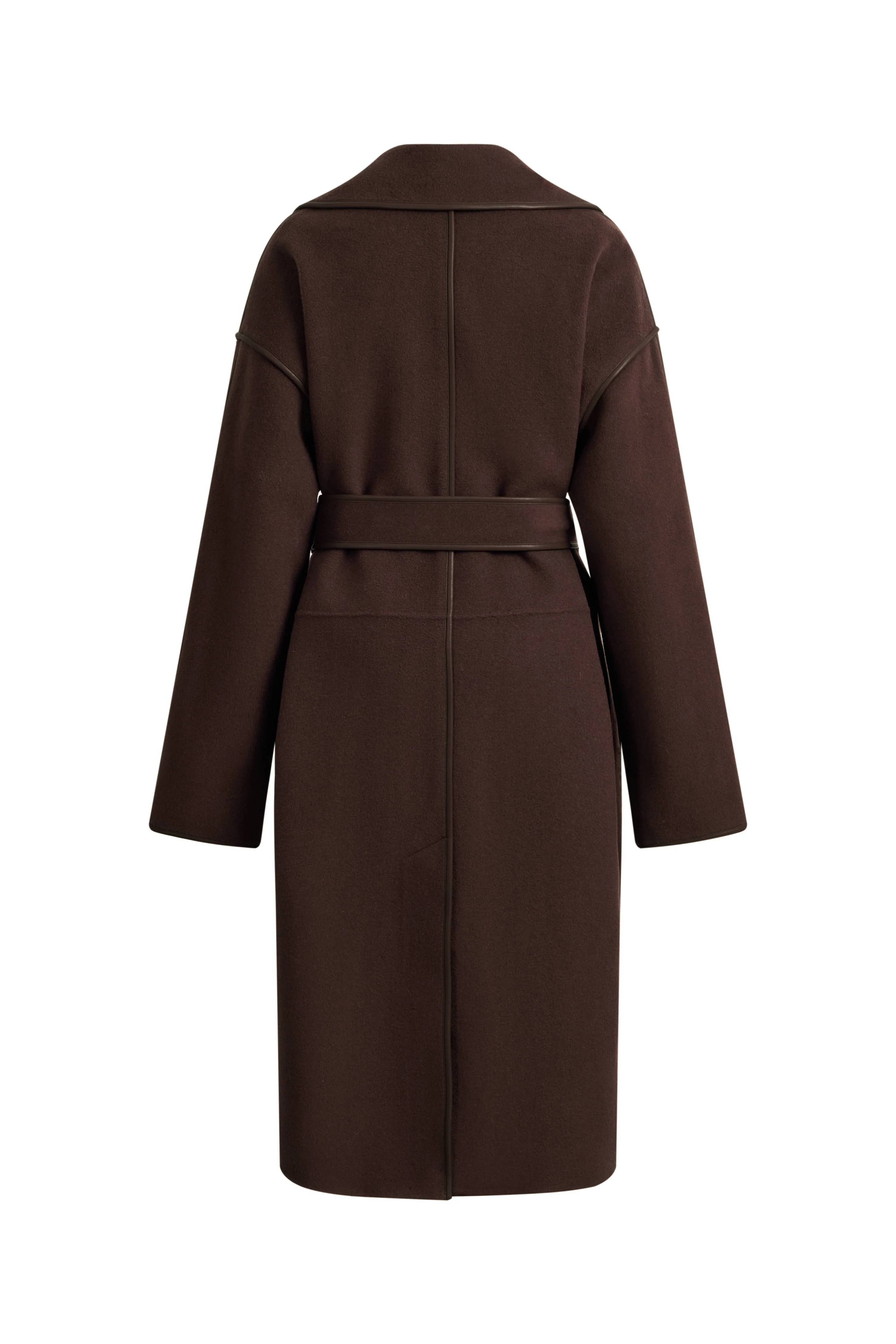Vesta Hem Tie Lapel Wool Coat in Double-Face Merino Wool - Image 10