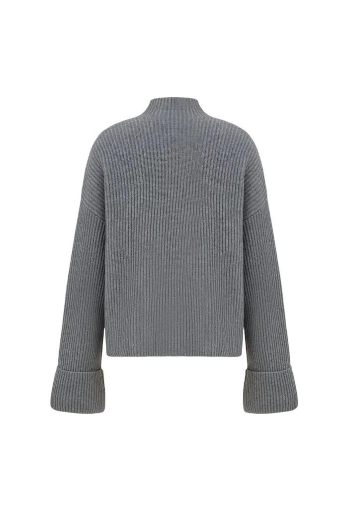 Victoria Mock Neck Sweater in Merino Cashmere Knit - Image 11