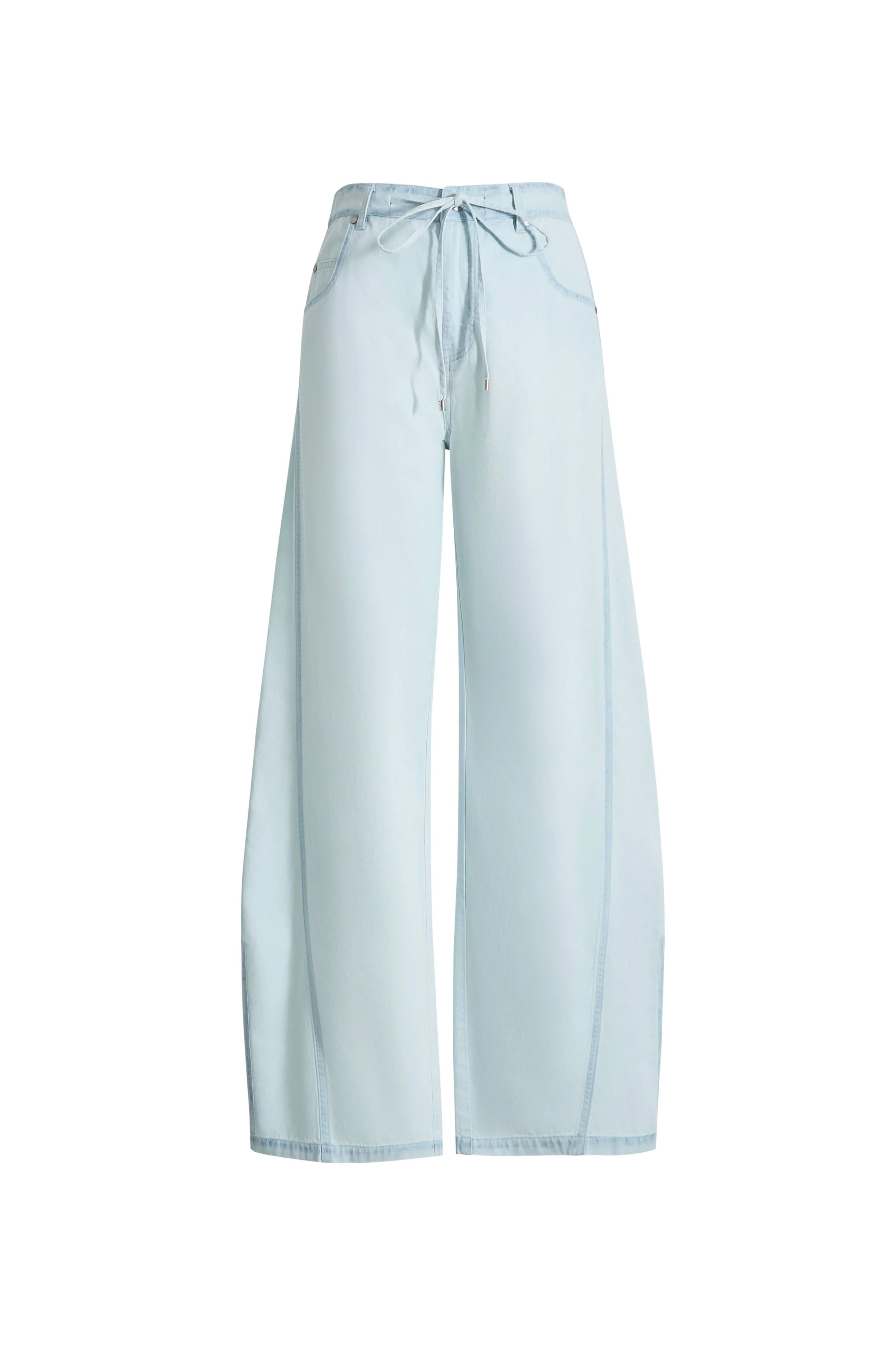 Viento Hand Distressed Drawstring Jeans in Lyocell Denim - Image 11