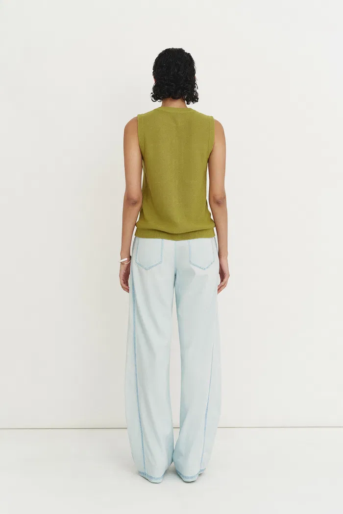 Viento Hand Distressed Drawstring Jeans in Lyocell Denim - Image 4