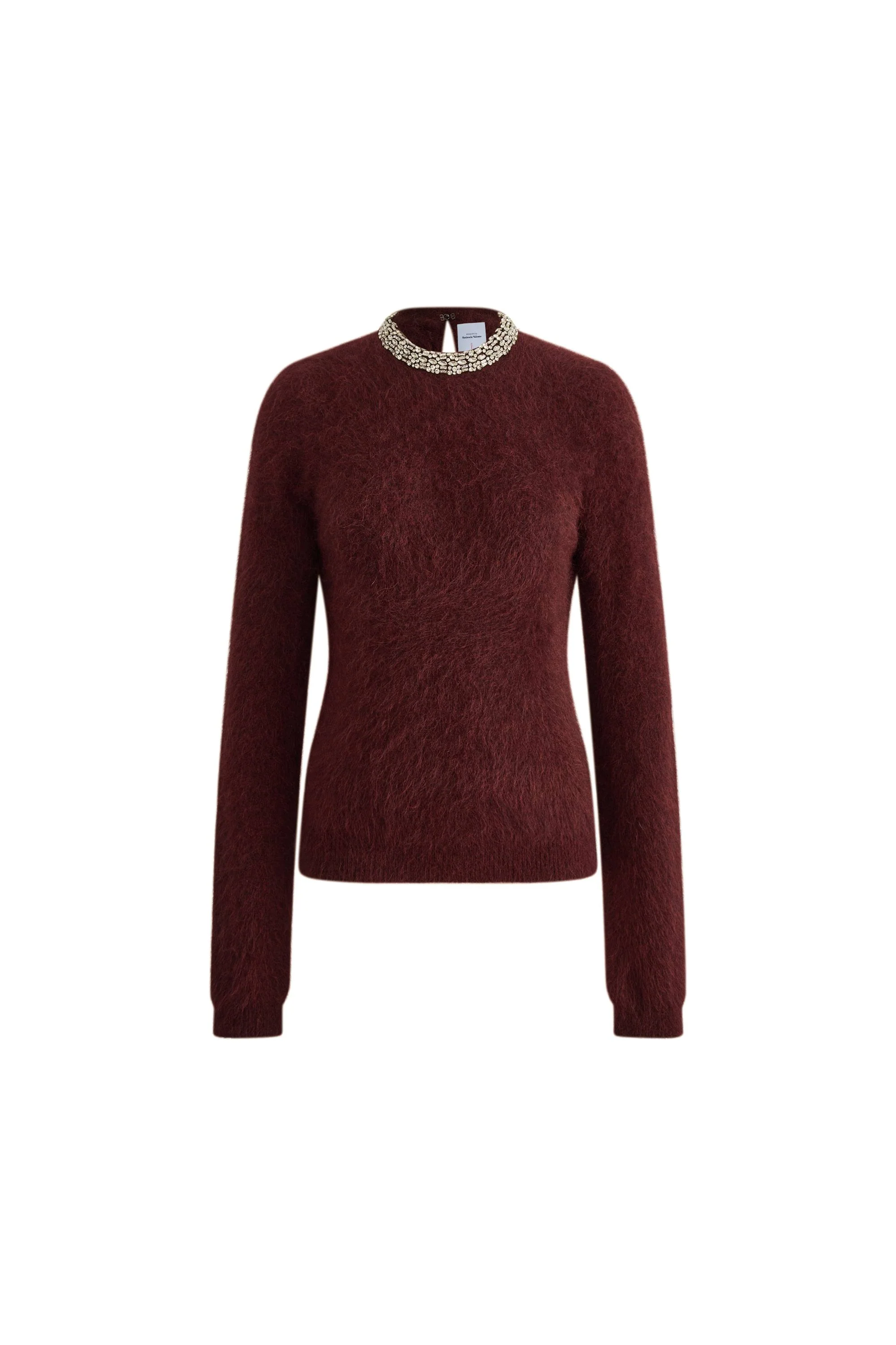 Violet Crystal Embellished Collar Sweater in Alpaca Blend - Image 10