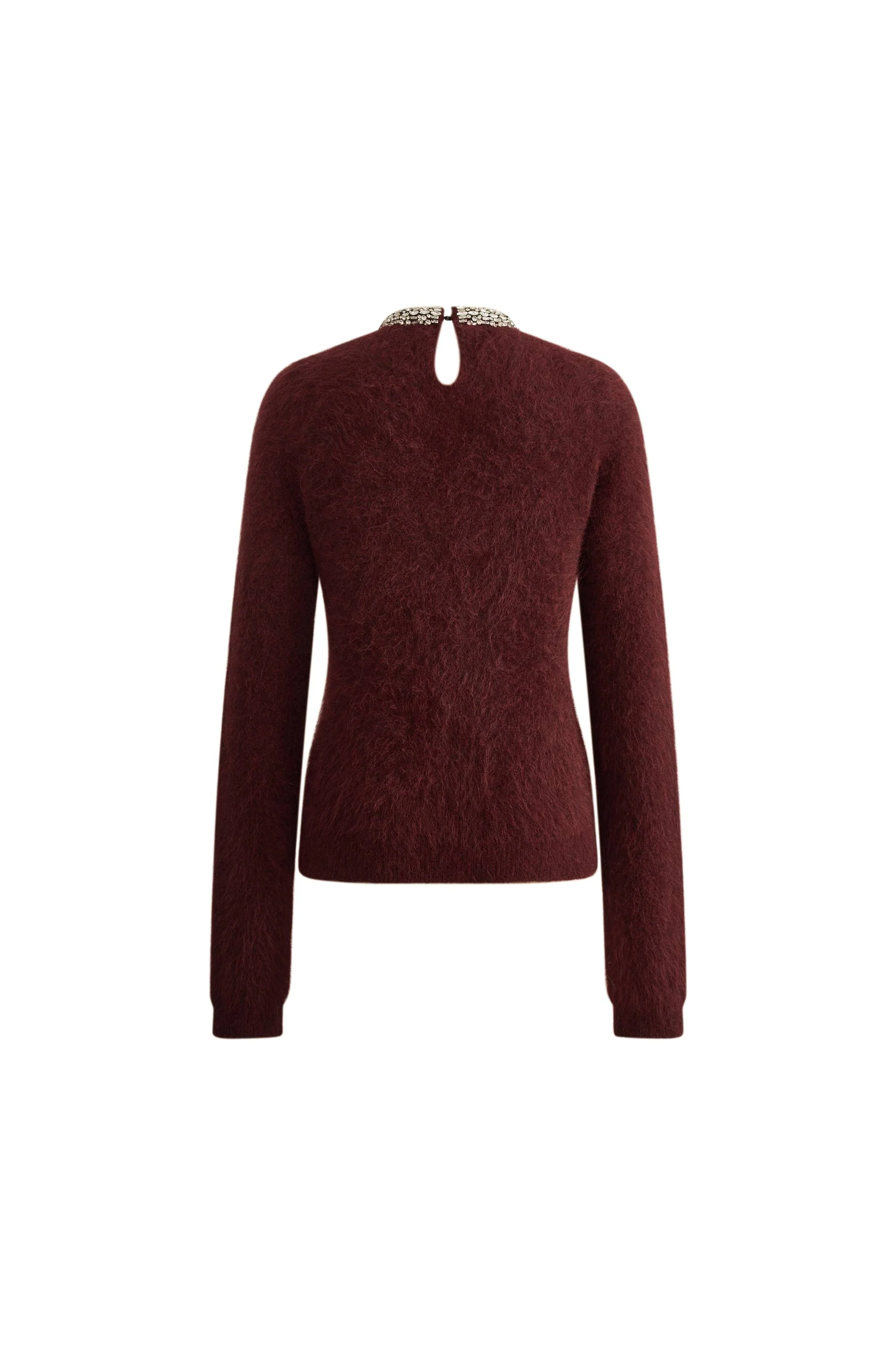 Violet Crystal Embellished Collar Sweater in Alpaca Blend - Image 11