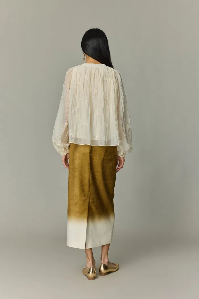 Virens Midi Skirt in Soft Velvet - Image 4