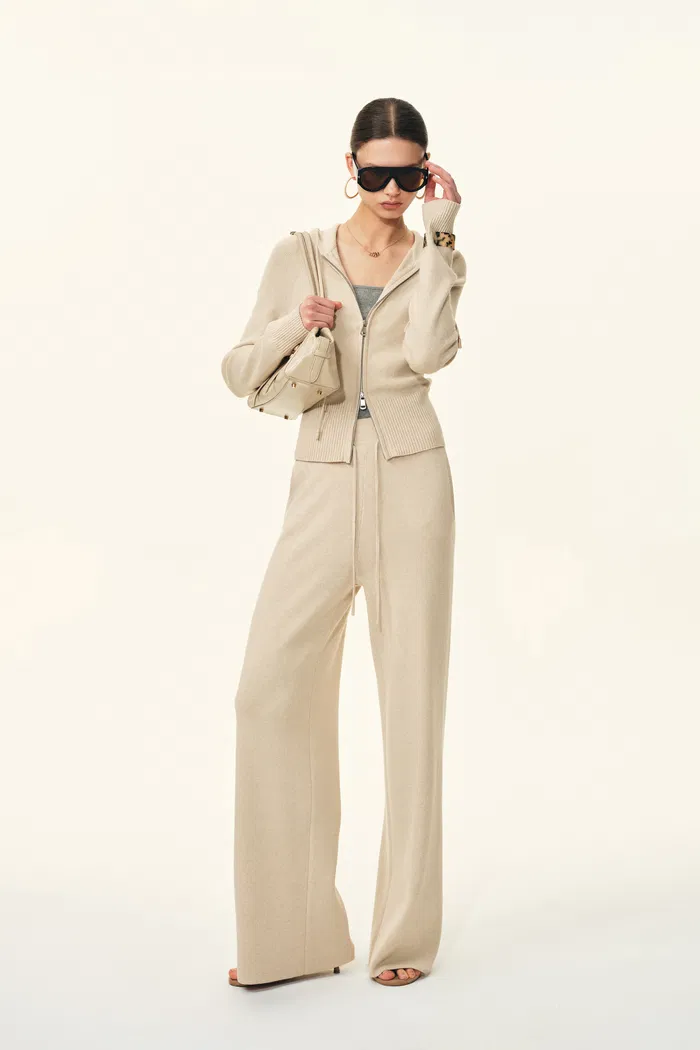 Vivi Drawstring Elastic-Waist Knit Lounge Pants In Merino Wool Blend - Image 2