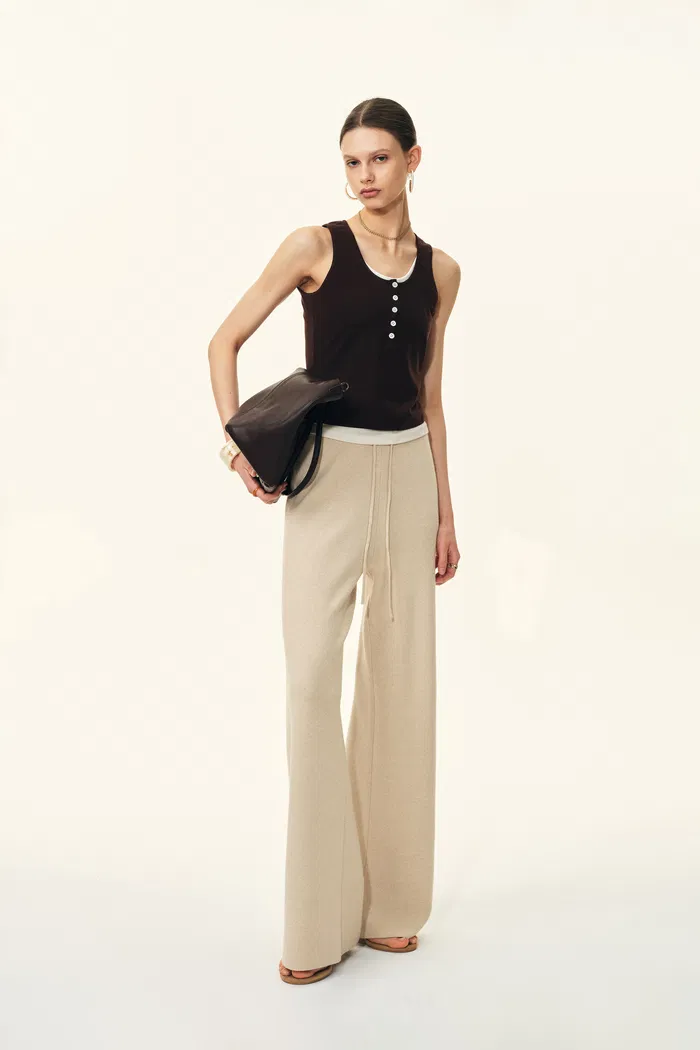 Vivi Drawstring Elastic-Waist Knit Lounge Pants In Merino Wool Blend - Image 3