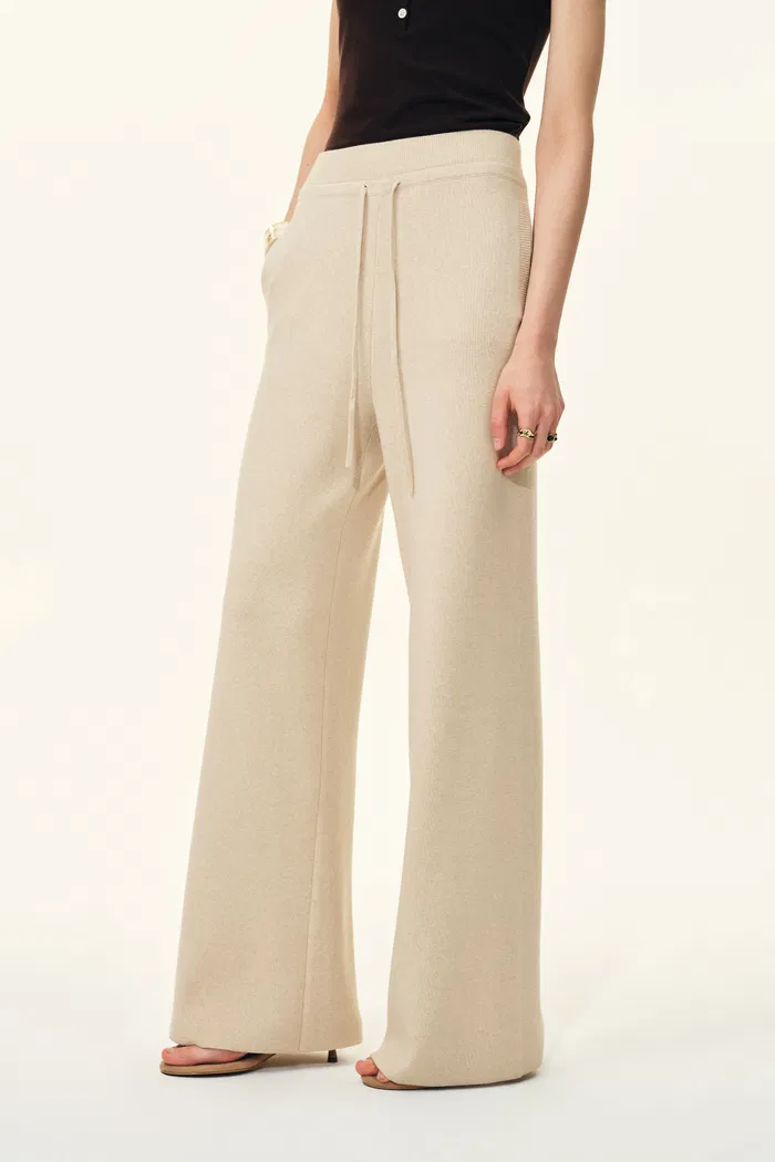 Vivi Drawstring Elastic-Waist Knit Lounge Pants In Merino Wool Blend - Image 4