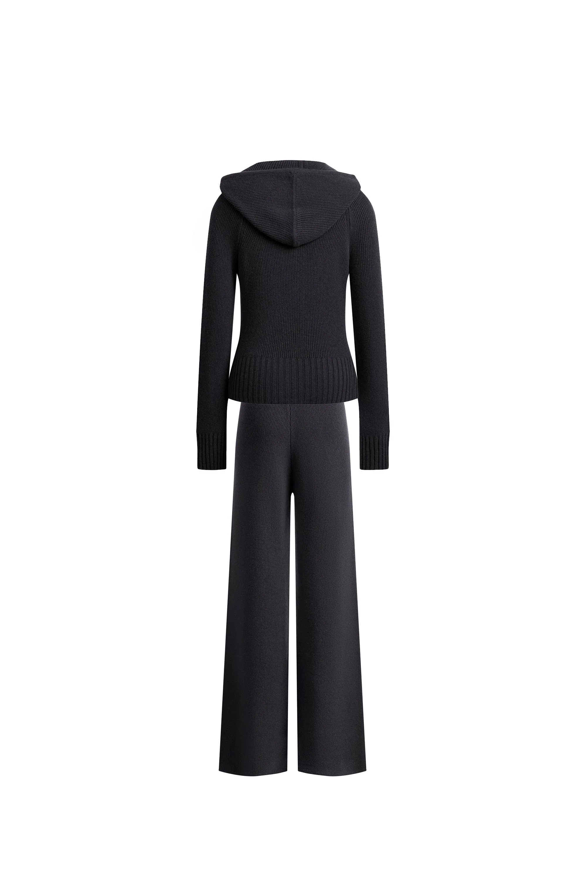 Vivi Hooded Fitted Cardigan and Pants Matching Sets in Merino Wool Knit - Image 9