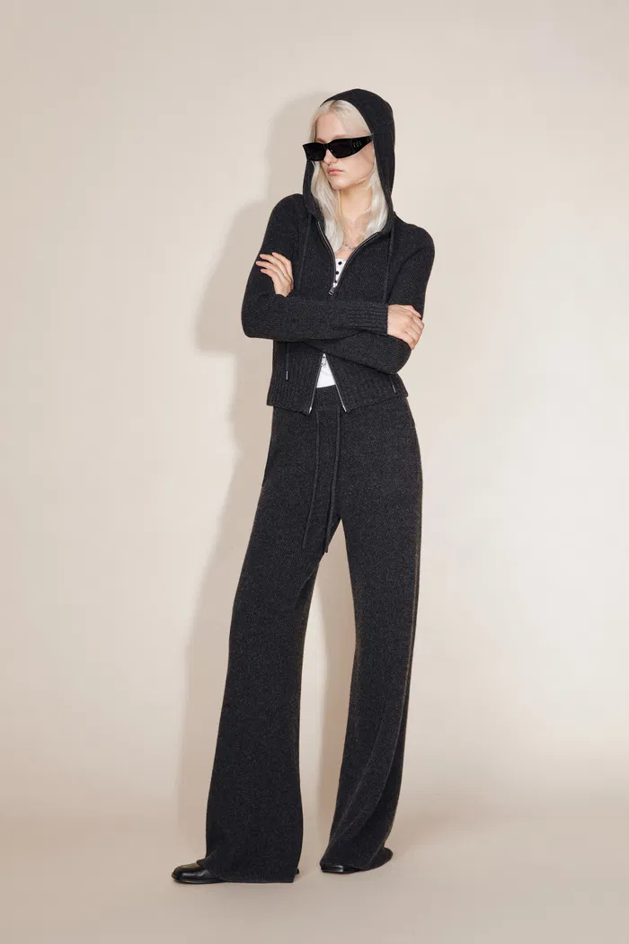Vivi Hooded Fitted Cardigan in Merino Wool Knit
