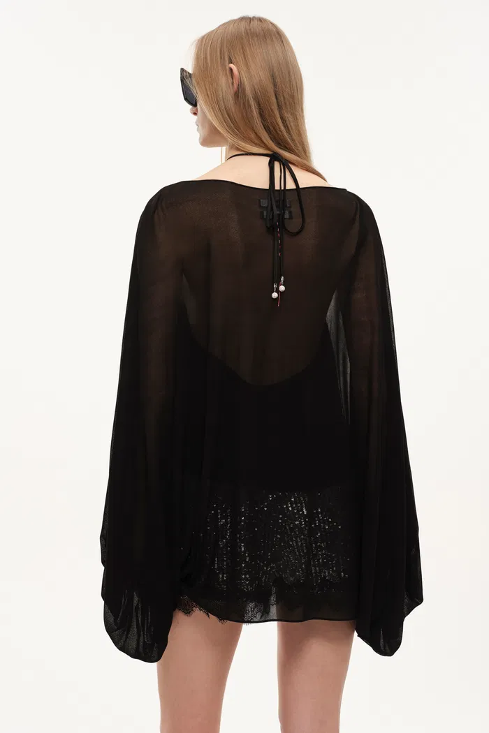 Whisper Two-Piece Cami Top and Shrug Set in Lightweight Sheer Knit and Acetate-Blend Fabric - Image 5