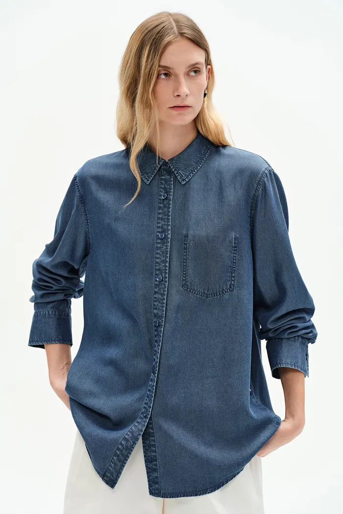 Willo Blue Tencel Denim Shirt - Image 2