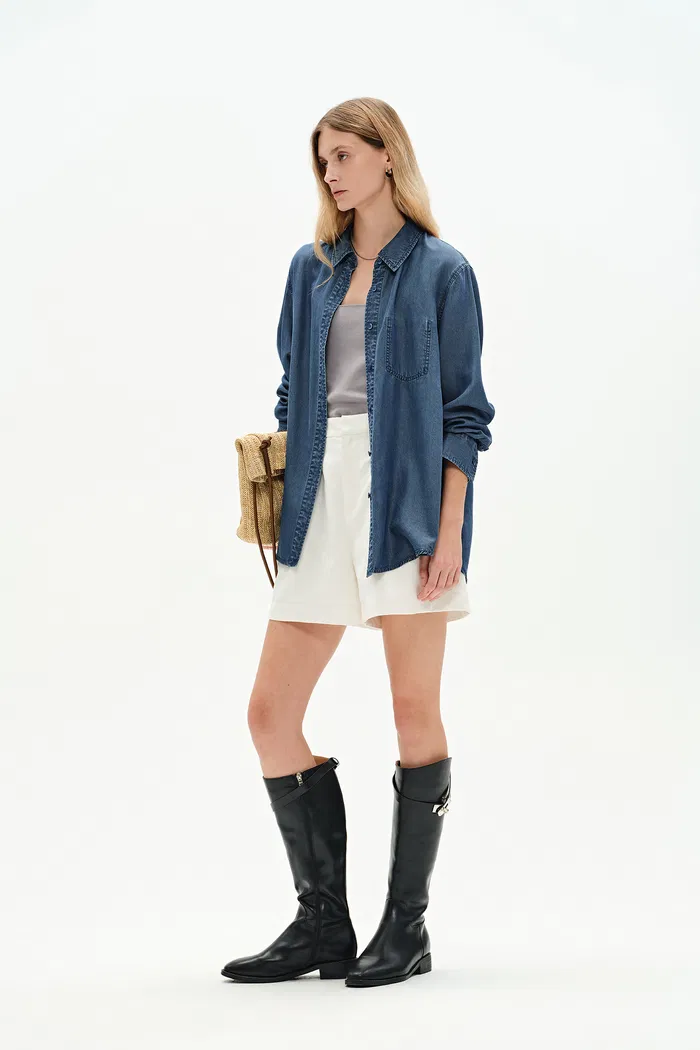 Willo Blue Tencel Denim Shirt - Image 3