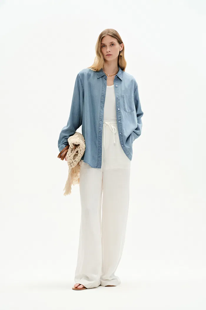 Willo Sky Blue Shirt in Tencel Denim - Image 3