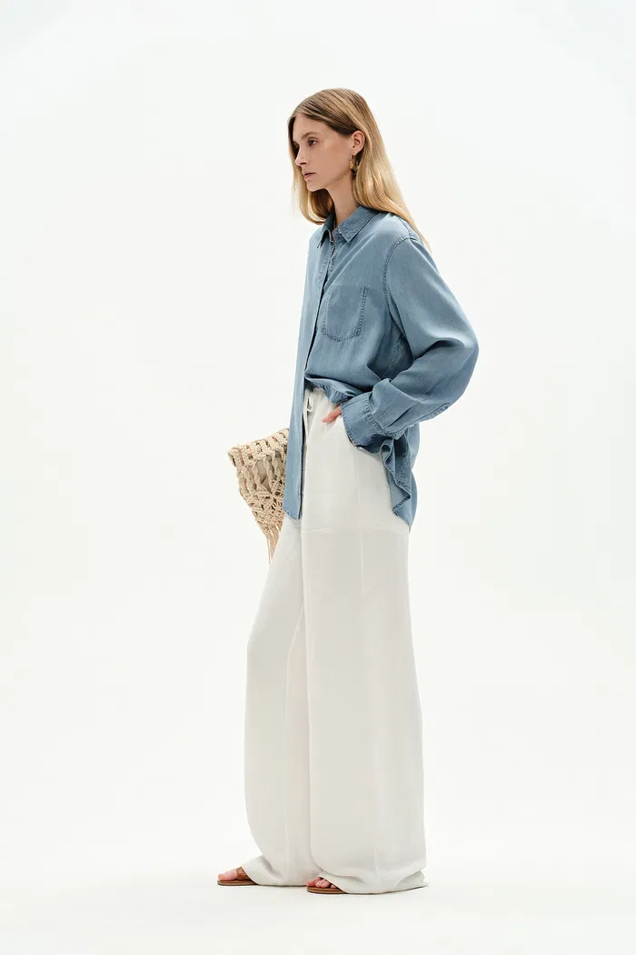 Willo Sky Blue Shirt in Tencel Denim - Image 4