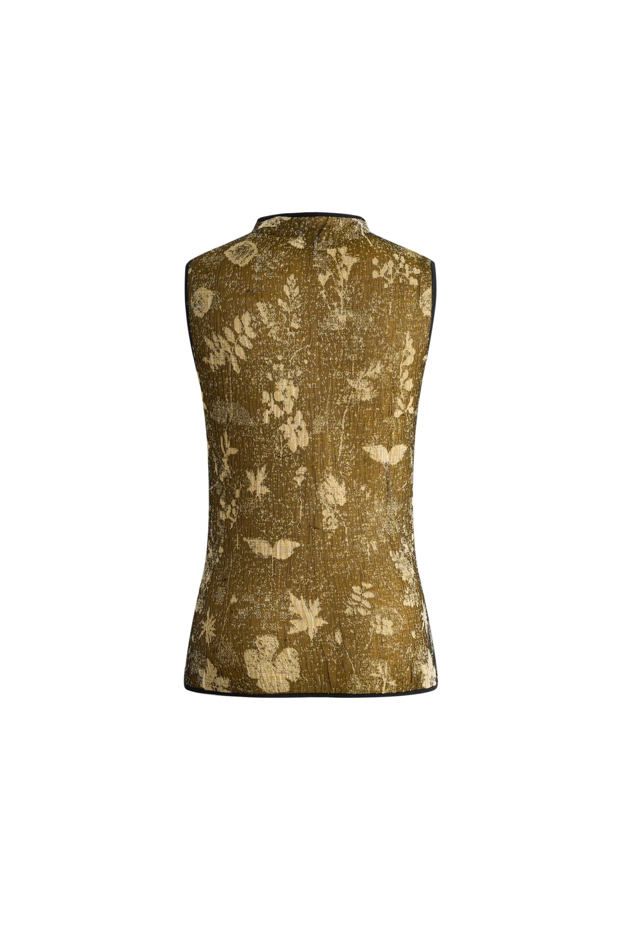 Wind Jacquard Sleeveless Top in Burnout Silk Georgette Knit - Image 12