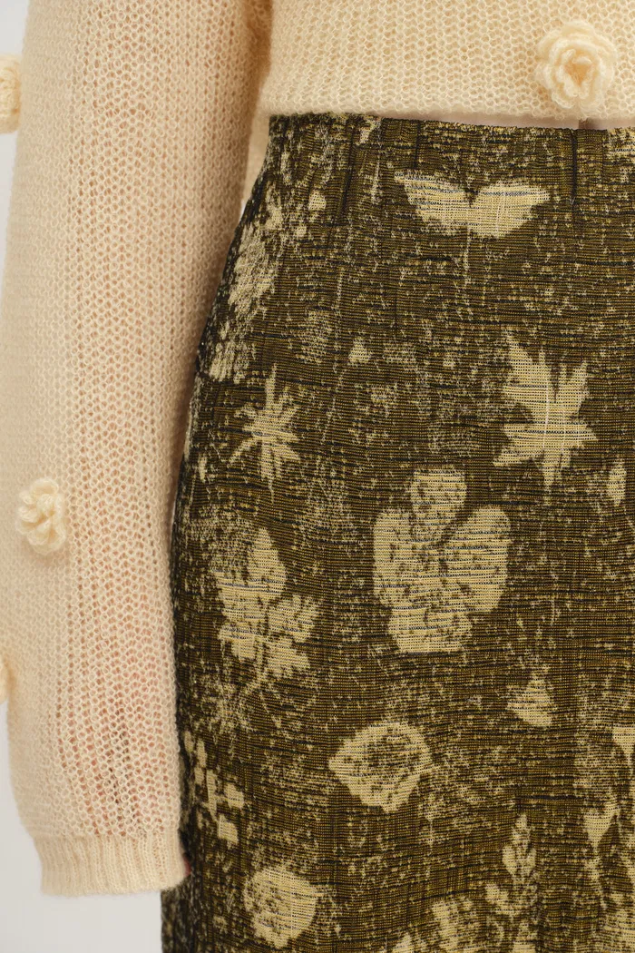 Wind Midi Skirt in Botanical Jacquard Knit - Image 5