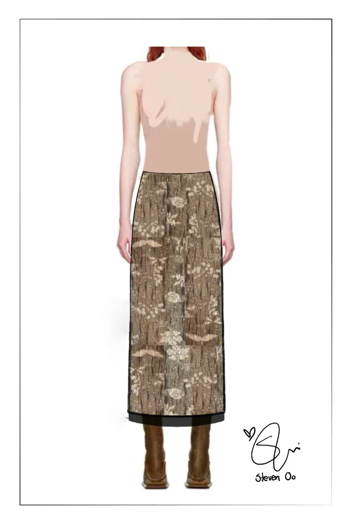 Wind Midi Skirt in Botanical Jacquard Knit - Image 7