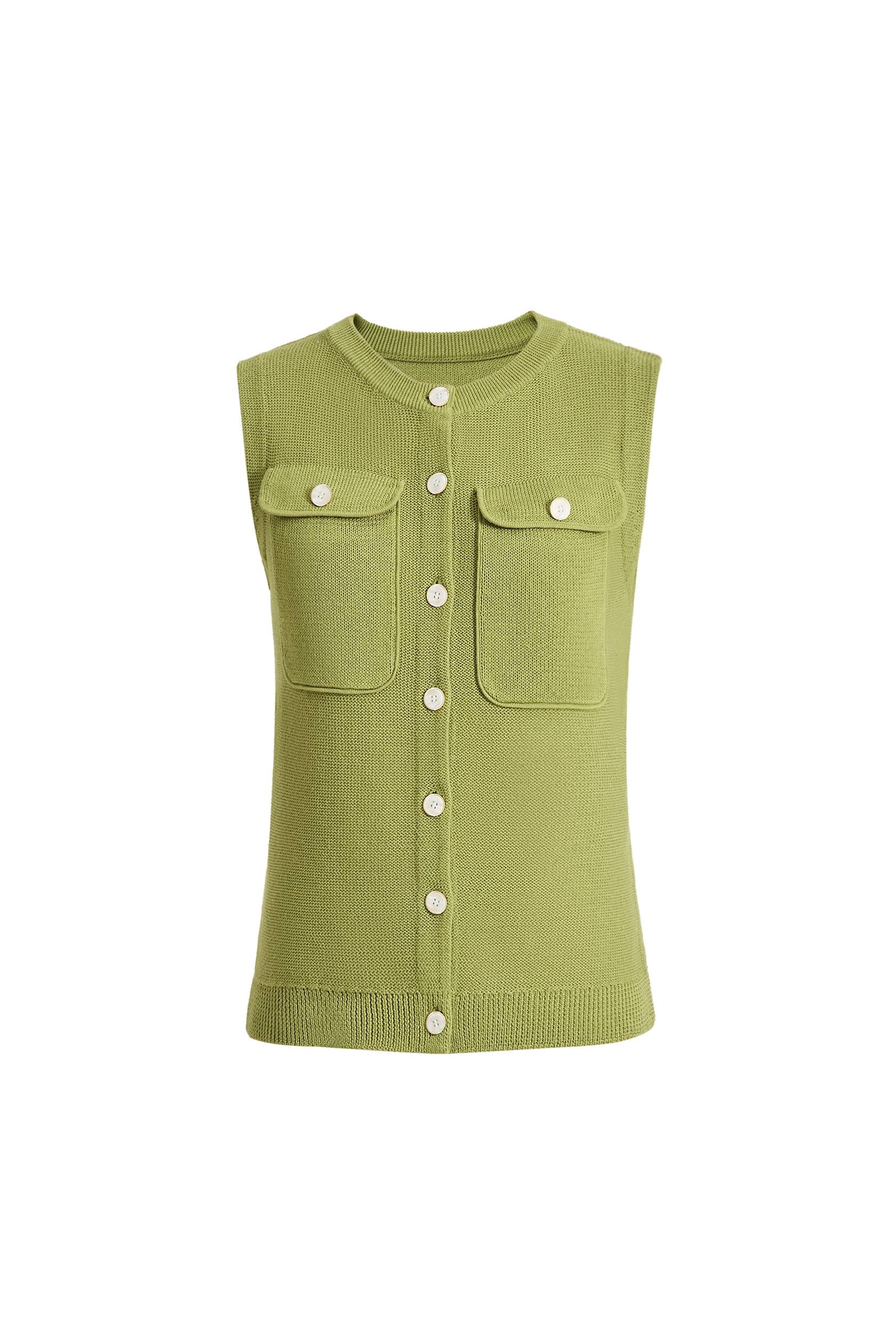 Winnie Sleeveless Knit Vest Top in Linen Blend - Image 11