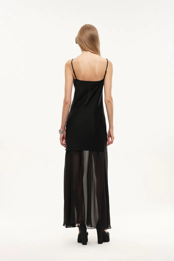 Wraith Metallic Embellished Slip Dress in Wool - Image 2