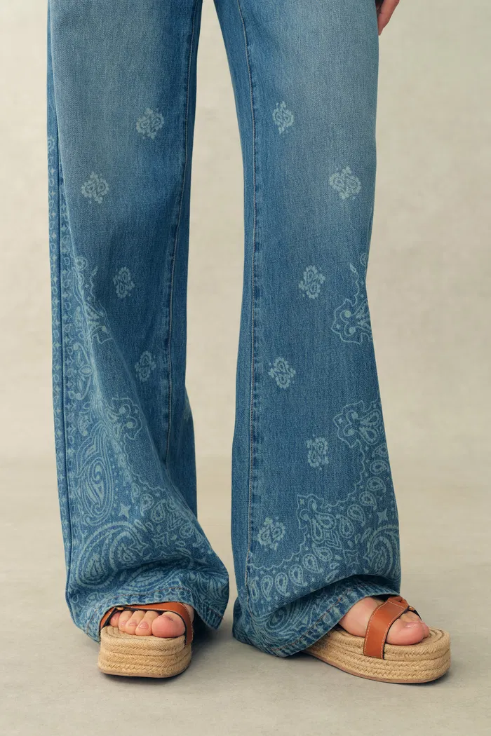 Wren Paisley Sleeveless Vest Top and Jeans Set in Cotton Denim - Image 7