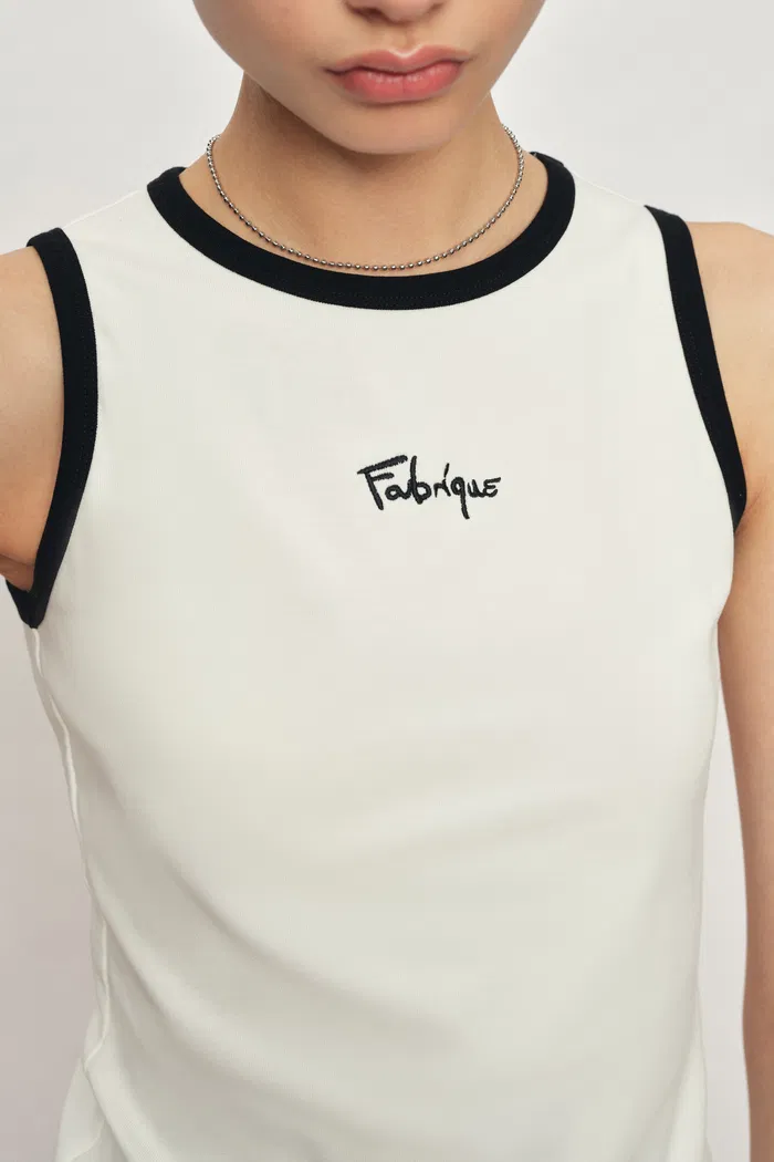 Xena Racerback Contrast Trim Racerback Sleeveless Tank Top in Cotton - Image 6