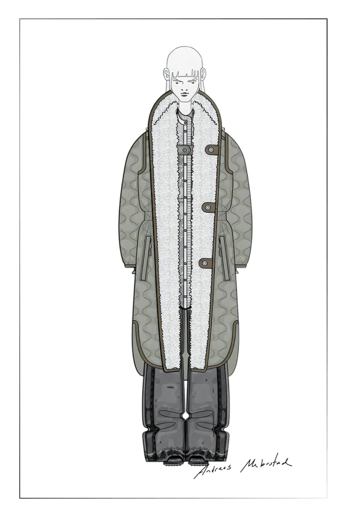 Xenia Robe Style Two Tone Down Jacket in High Density Down Proof with Graphene Lining - Image 6