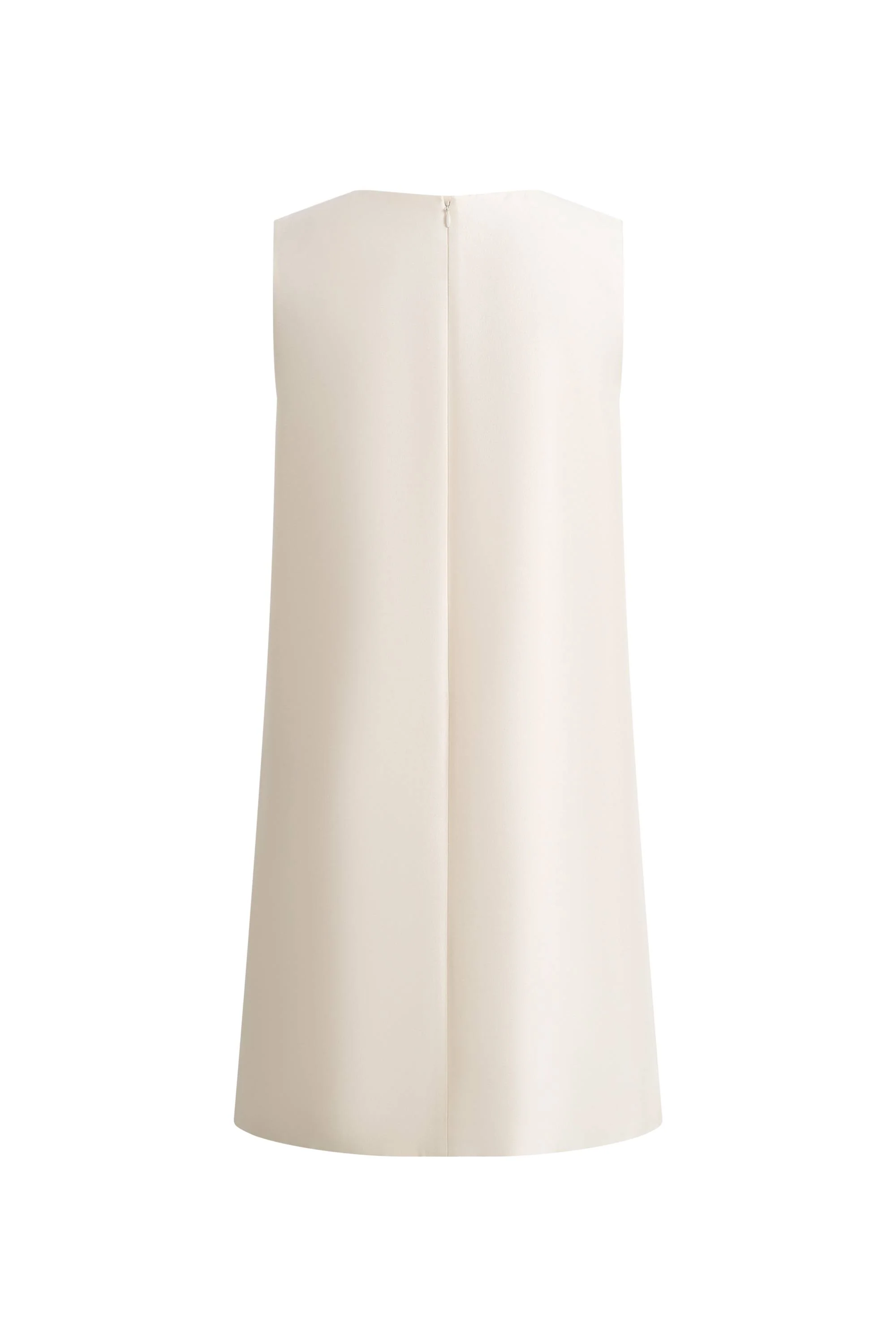 Yazmin 3D Floral Neckline Dress in Silk Wool Satin Knit - Image 6