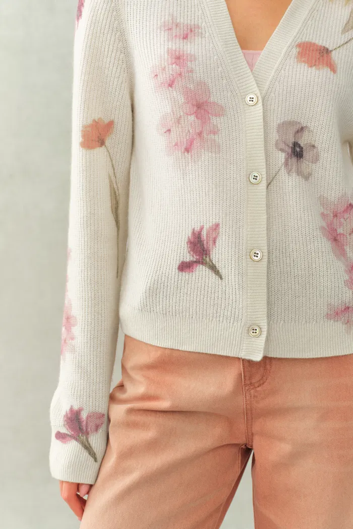 Yuffie Flora Knit Cardigan in Merino-Alpaca with Lyocell - Image 5